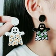 thumbnail image 7 of comerut 1 Pair Creative Pumpkin Flower Ghost Skull Dangle Earrings Vintage Acrylic Exaggerated Halloween Stud Drop Earrings Jewelry Accessories Gift, 7 of 7
