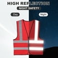 thumbnail image 4 of Uxcell High Visibility Reflective Safety Vest, Class 4 Construction Work Vest Smooth Zipper Front for Construction Safety Use Red, 4 of 7