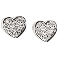 thumbnail image 1 of Aretes Mujer de Corazón LuckyLy, Baño de Oro 14k o Color Plata y Zirconia Cúbica, Modelo Melody plateado UNITALLA, 1 of 7
