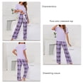 thumbnail image 4 of Nightwear Set, Breathable Drawstring Closure Pants Short Sleeve Pajama Set Loose Pullover Top For Female For Home ANGGREK Otros, 4 of 6