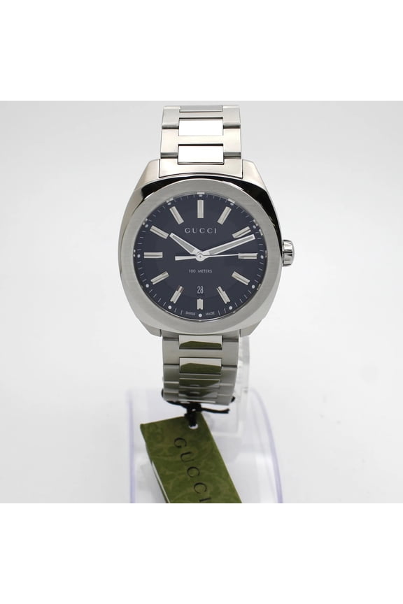 GG2570 41MM Steel Date Black Dial Quartz Mens Watch YA142301