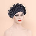 thumbnail image 2 of Kiskick Rhonestones Decorated Turban Hat Autumn Winter Women Turban Hat Hot Drilling Decor Flower Trim Bonnet Hat Elastic Solid Color Head Scarf Hat, 2 of 8