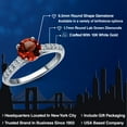 thumbnail image 2 of Gem Stone King 10K White Gold Red Garnet and Lab Grown Diamond Engagement Ring for Women | 1.40 Cttw | Round 6.5MM | Gemstone January Birthstone | Size 5, 2 of 6