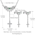 thumbnail image 4 of Halloween Bat & Cross Necklace Earrings Jewelry Set Silver-Plated - Women Gothic Statement Jewelry Halloween Party Cosplay Accessories, 4 of 6