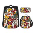 thumbnail image 1 of Disketp Retro Floral Butterfly Mochila Estampada de Gran Capacidad con Lonchera y Estuche, Set de 3 Piezas para Estudiantes, 1 of 7