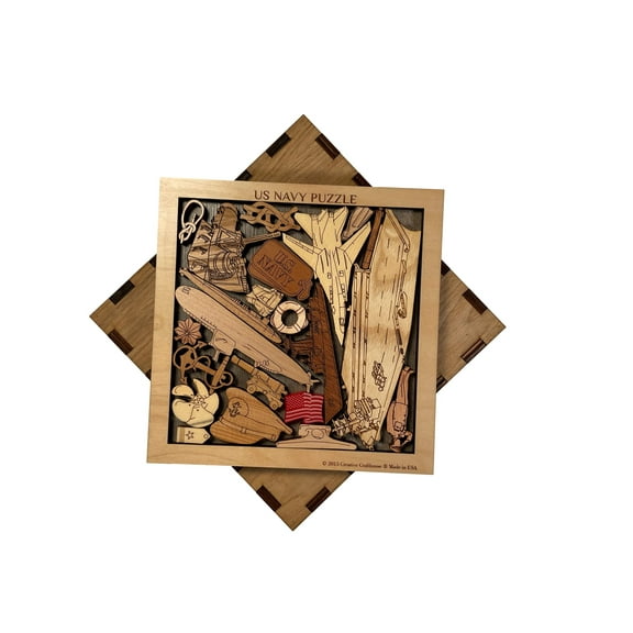 Creative Crafthouse US Navy Puzzle, Sailor and Veteran Wood Gift, USA Made