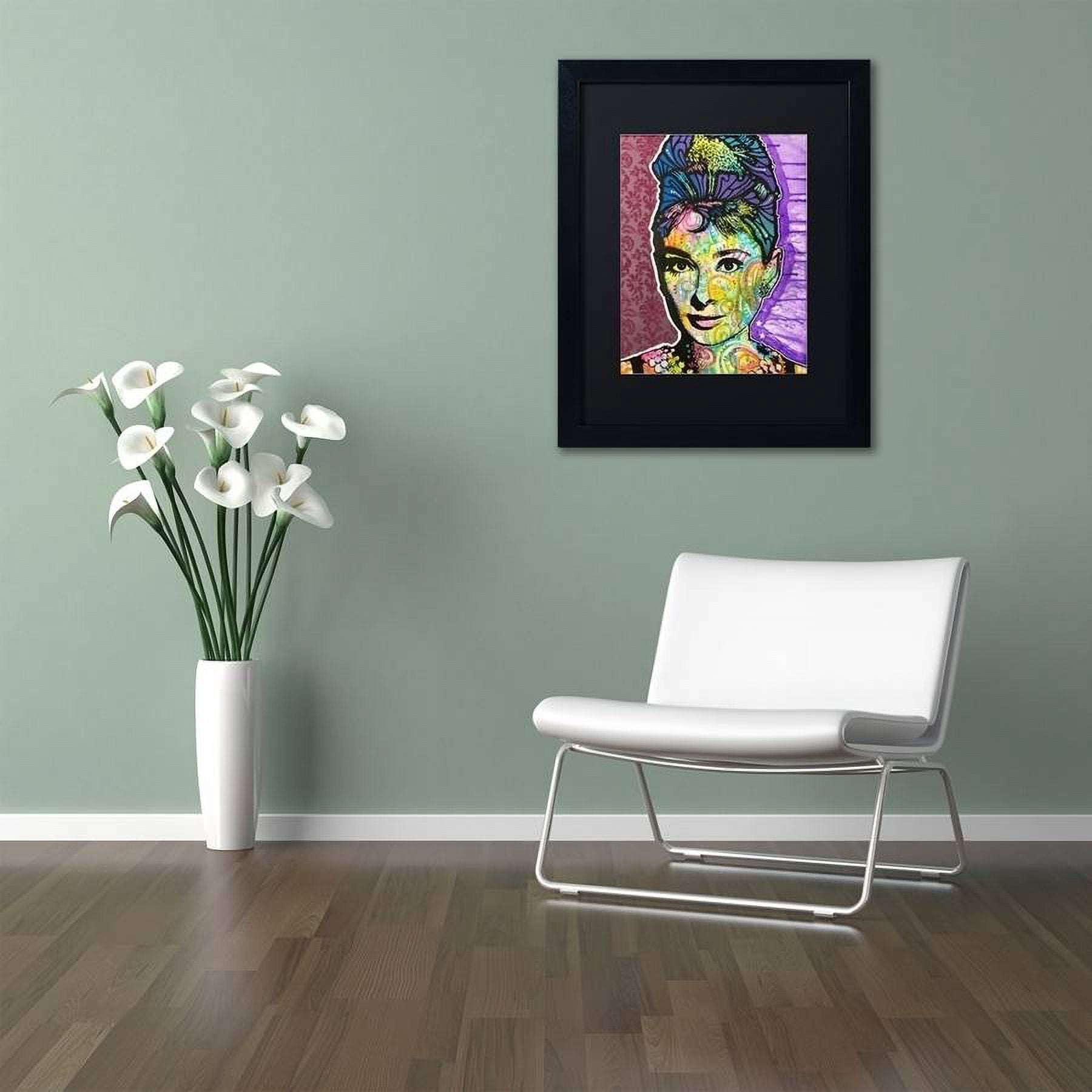 Trademark Fine Art "Audrey 2" Canvas Art by Dean Russo, Black Matte, Black Frame