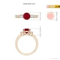 thumbnail image 5 of ANGARA Natural Classic Three Stone 1 ct Ruby and Diamond Ring in 14K Rose Gold for Women (Size-6mm) | July Birthstone, Birthday, Anniversary, Jewelry Gift for Women | Natural Ruby Ring, 5 of 9