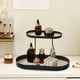 thumbnail image 1 of Double Layer Iron Storage Tray Organizer, Jewelry Perfume Makeup Display Rack, Tabletop Countertop Bathroom Kitchen Shelf, Decorative Metal Holder for Cosmetics Accessories Rings Earrings Keys, 1 of 7