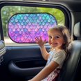 thumbnail image 3 of Yuyamidu Colorful Fish Scale Car Window Shades for Side Window Novelty Mesh Car Window Sun Shade for Baby 2 PCS Auto Window Sunshades for Kids Sun Glare and UV Rays Protection, 3 of 7