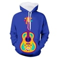 thumbnail image 3 of VBARHMQRT Couvertures à Capuche pour Hommes Style Carnaval Décontracté Imprimé Guitare Chandail à Capuche à Manches Longues, 3 of 3
