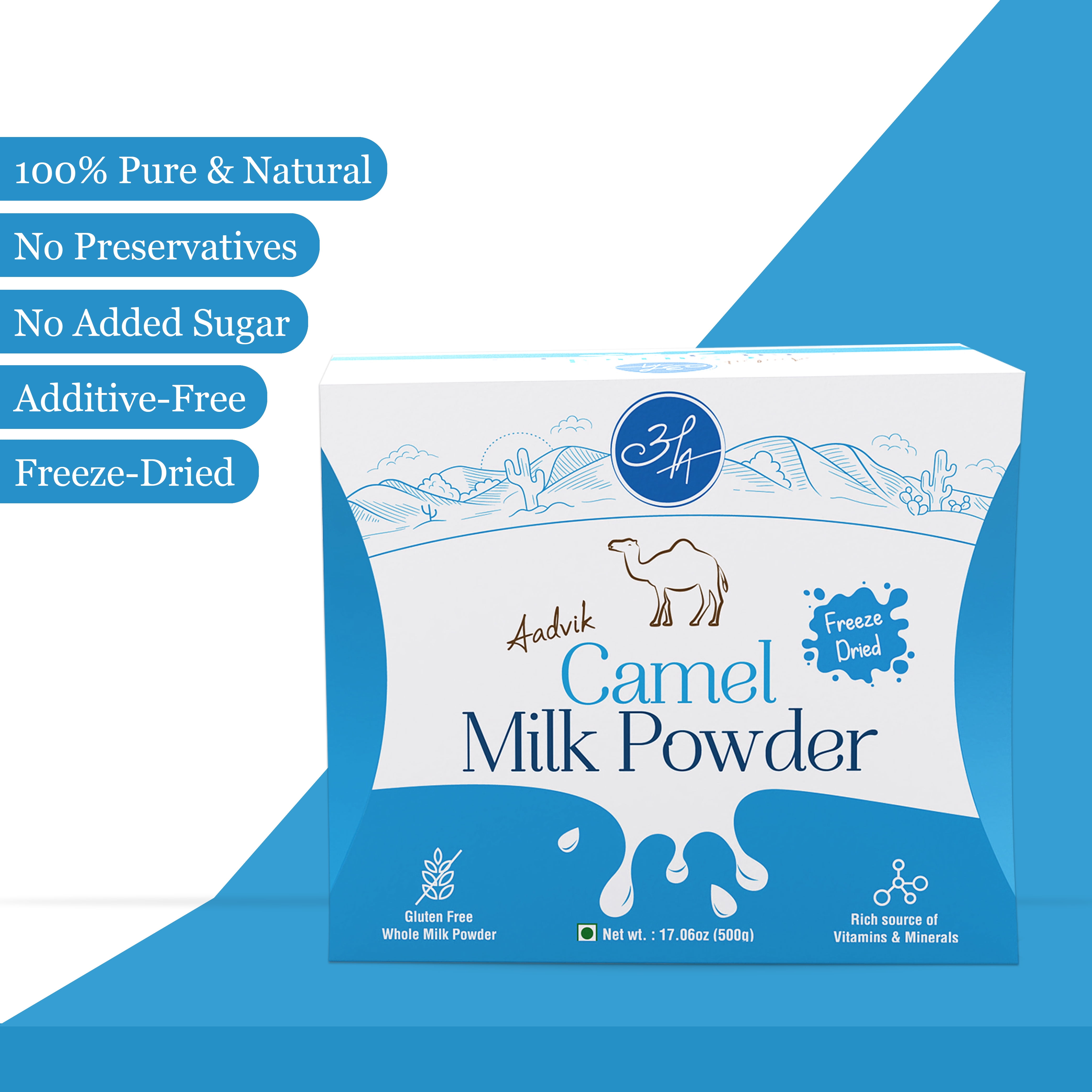 Aadvik Camel Milk Powder I Freeze Dried | 17.68 Oz | 0.707 Oz x 25 Sachets (20x25)