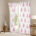 thumbnail image 4 of jejeloiu Cute Pine Black Out Curtains,Happy Christmas Curtains Pack of 2 (42x63 Each),Pink White Bedroom Curtains For Girl Teens,Super Cozy Room Decor, 4 of 5