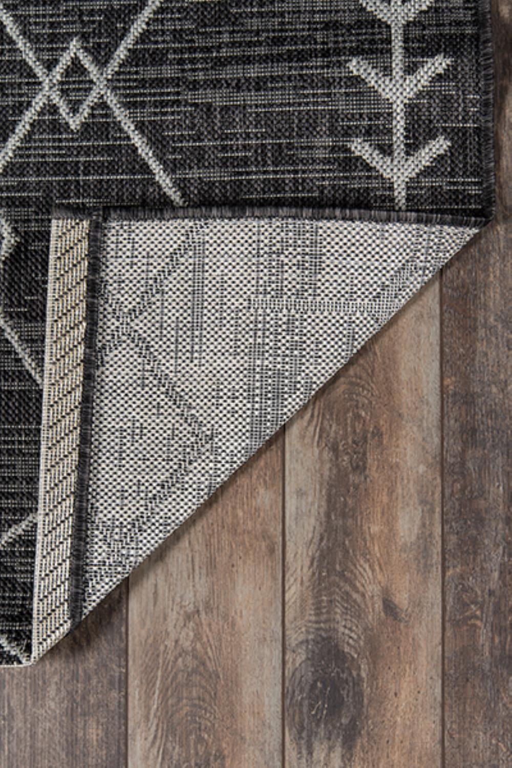 Machine Made Charcoal Charcoal Indoor/Outdoor Rugs