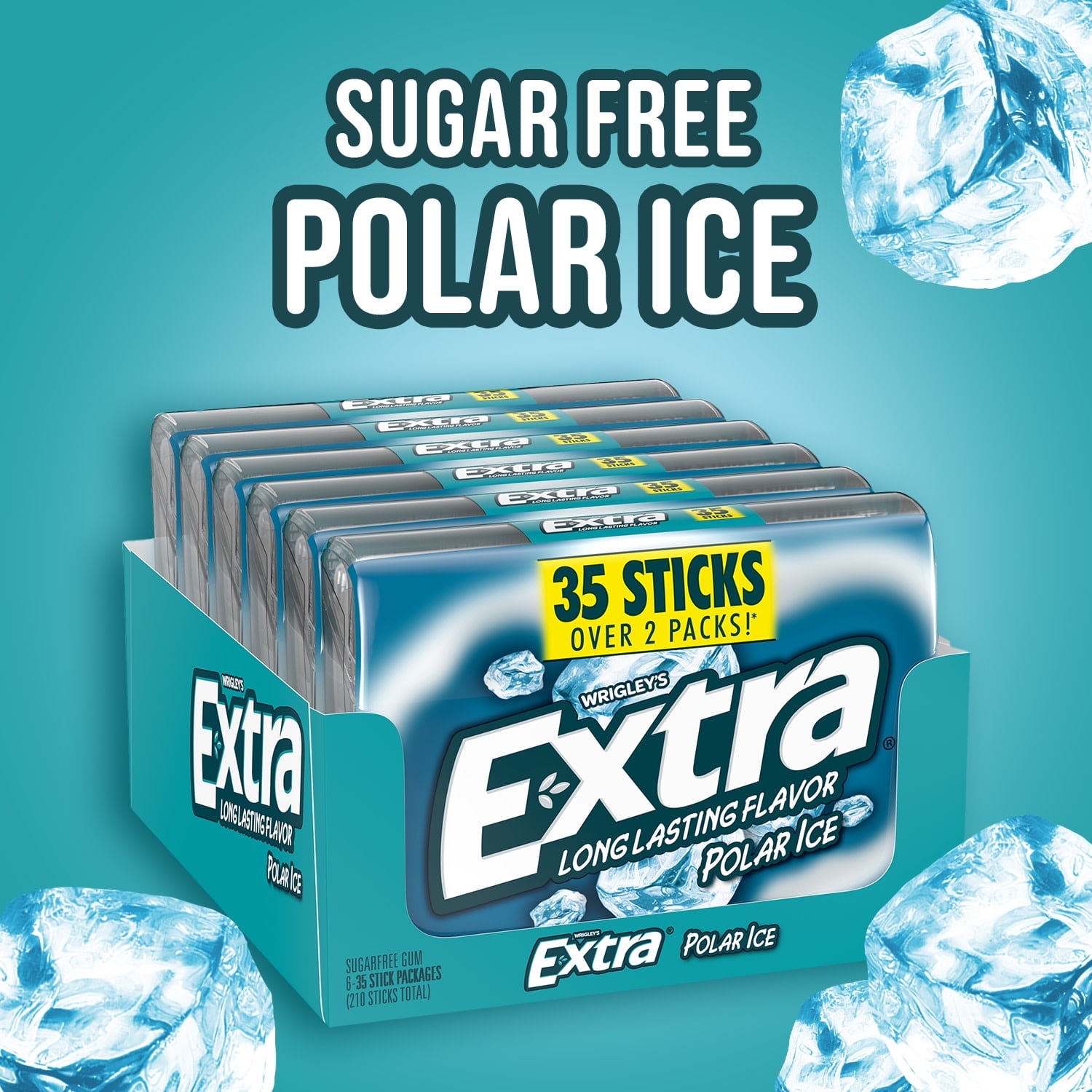 Extra Polar Ice Sugar Free Chewing Gum Bulk - 15 ct (6 Pack)