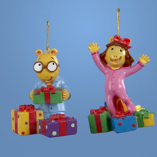 Club Pack of 12 Arthur and DW with Presents Christmas Ornaments 3