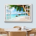 thumbnail image 3 of wall26 Canvas Print Wall Art Window View of Tropical Palm Tree &amp; Beach Nature Wilderness Photography Realism Rustic Landscape Colorful Multicolor Ultra for Living Room, Bedroom, Office - 32", 3 of 5