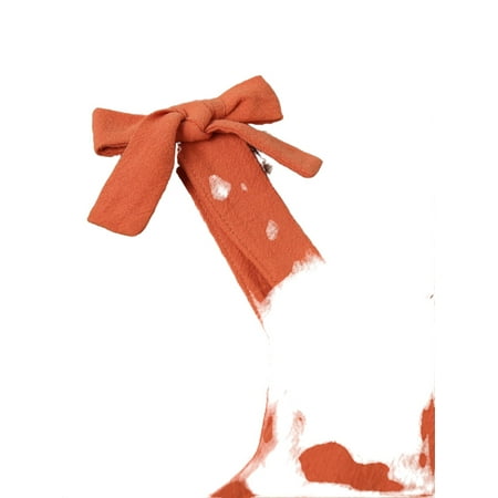 

Cute Plain Straps Sleeveless Orange Toddler Girls Two-piece Outfits (Girl s)