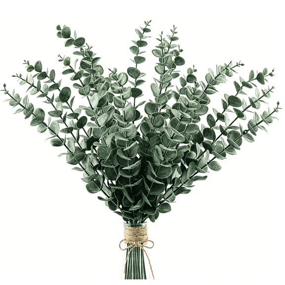 24 PCS Artificial Eucalyptus Stems Faux Silver Dollar Greenery Branches for Home Vase Floral Arrangement Decor