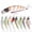 8pc, variant on Topwater Popper Fishing Lure, 3.15 Inch 0.35 oz Plastic Hard Bait with Cupped Mouth, 3D Eyes and Dual Treble Hooks, Olive Gold