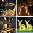 thumbnail image 3 of Tira de LED con energía solar para exteriores, tira de LED impermeable IP67 de 5 m 280 LED, luces LED de color blanco cálido con control remoto, 8 modos de iluminación 2835 SMD Fairy Lig, 3 of 5