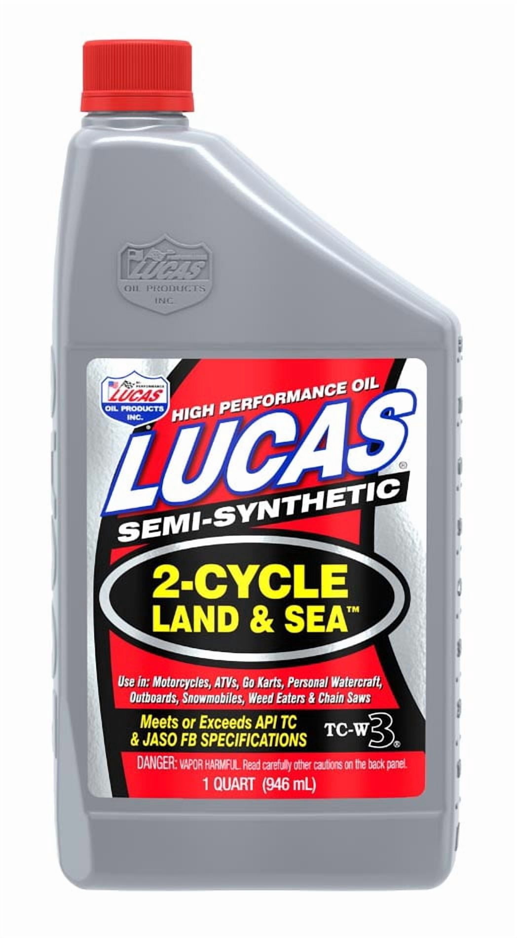 (3 pack) Lucas Land & Sea Synthetic Blend 2-Cycle Engine Oil 32 Ounce Quart