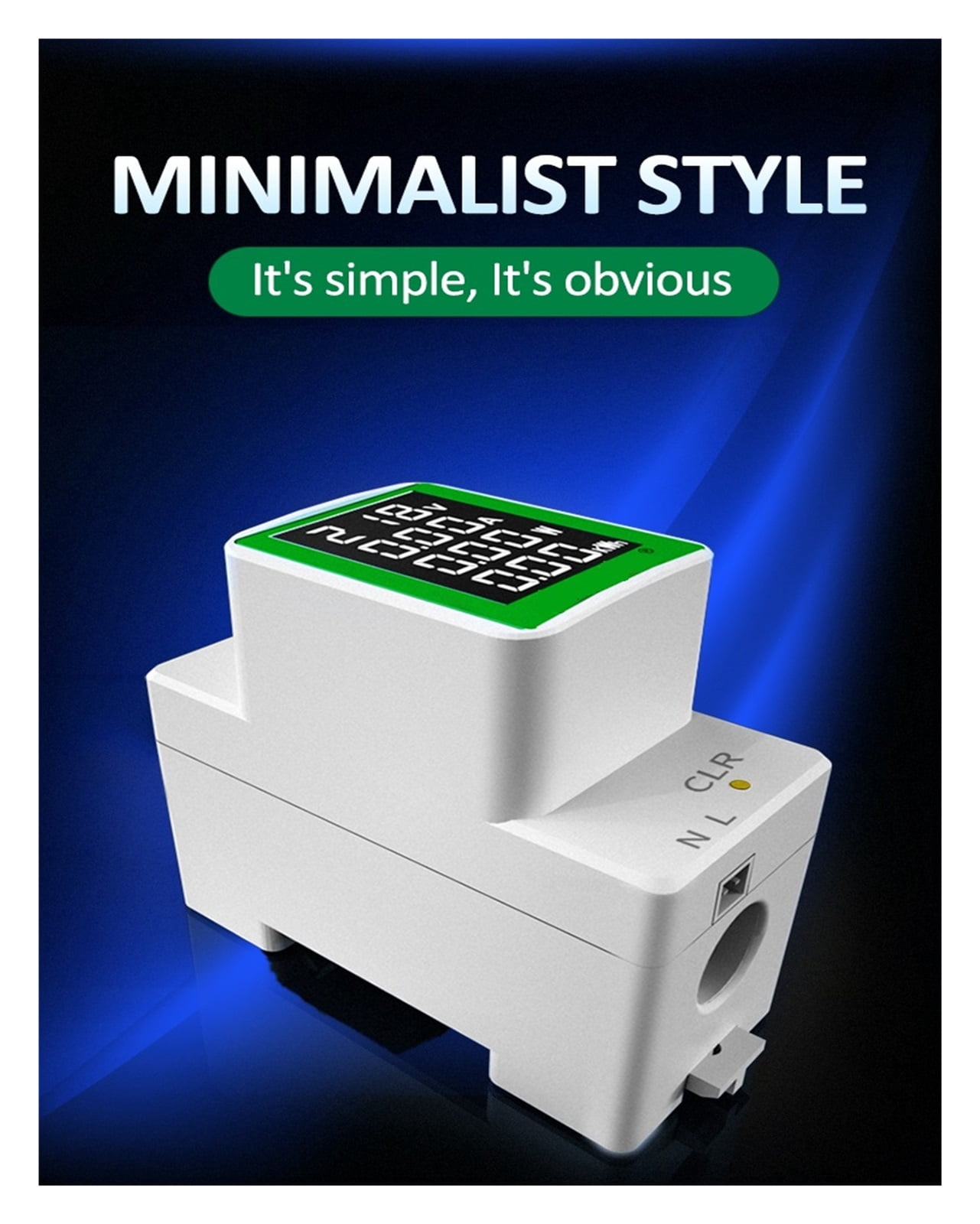 100A AC Din Rail Meter Digital Backlight Power Energy Voltmeter With LCD Display Watt Kwh Power Consumption Meter ,Overload Protection