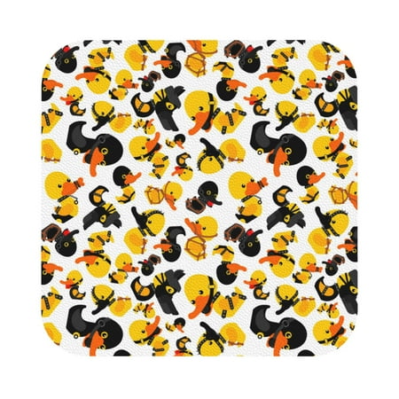 

Matuu Duck In Black Suit1 for Cup Coasters Set of 6 Leather Coasters Desk Coasters for Office Measures 4” x 4” Square