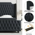 Homfa 54" Tall Headboard Bed Frame with Wingback, Queen Size Bed with