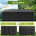 thumbnail image 4 of XPOPR Outdoor Storage Box 85 Gallon Resin Waterproof Deck Box Delivery Box with Wood Texture Large Storage Bin for Patio Cushions (Black), 4 of 9