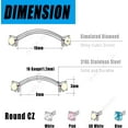 thumbnail image 3 of shiyou-8PCS 16G Stainless Steel Cubic Zirconia Curved Barbell Eyebrow Ring Daith Earring Rook Piercing, 3 of 4