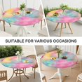 thumbnail image 7 of Colorful Floral Pattern Round Fitted Tablecloth with Elastic Edge,Dining Table Cover Waterproof,Outdoor Round Tablecloth for Camping,Dining,Indoor and Outdoor, 7 of 7