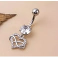 thumbnail image 3 of 2.00Ct Round Cut Lab Created Diamond Women's Heart Shape Belly Button Ring 14K White Gold Plated 925 Silver, 3 of 3