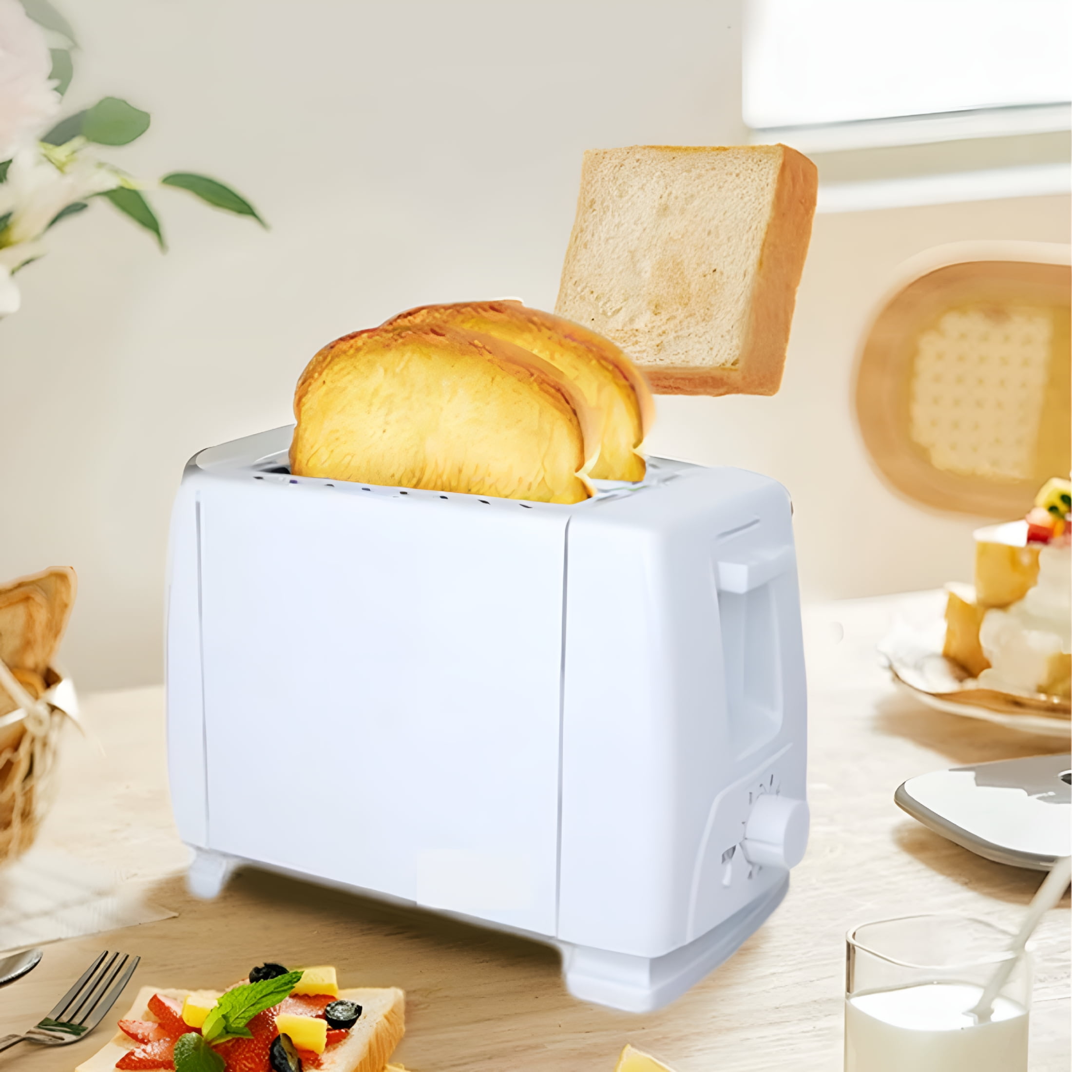 HIBIBUD 2026 New Retro 2-Slice Toaster,For Bagels&Thick Bread,Defrost and 7 Browning Levels,Includes A Dust Lid&Removable Crumb Tray for Kitchen, Breakfast, Home, Office