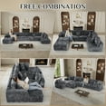 thumbnail image 5 of Wiilayok 177 Inch Oversized U Shaped Sectional Sofa 8 Seater Corduroy Cloud Couch Modular Deep Seat Sectional Couch with Chaise and Ottoman Deep Gray for Living Room, 5 of 9