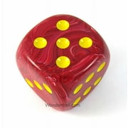 Red Vortex Die with Yellow Pips D6 50mm (1.97in) Pack of 1 Chessex