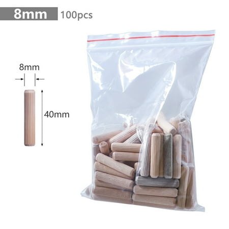 

Jinyi 100 Pack Grooved Fluted Wooden Dowel ]in 8x40mm Furniture Splicing Accessories