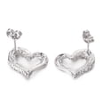 thumbnail image 6 of Yoursfs Silver Open Heart Stud Earrings for Women Platinum Plated Cubic Zirconia Earrings Studs Hypoallergenic Earring Jewelry for Wife Girlfriend Gifts, 6 of 6