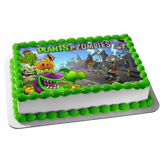 Plants Vs Zombies Edible icing Image for !/4 Sheet Cake 
