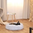 thumbnail image 5 of Cama para perros, cama para gatos, sofá redondo tipo donut para perros pequeños, cojín para gatos, cama de felpa tranquila para mascotas, piel sintética cómoda y esponjosa para interiores, 5 of 5