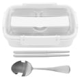 thumbnail image 2 of Portable Lunch Box, Food Grade 4 Compartments Matching Tableware Easy  Lunch Box  For Adults For Picnic White, 2 of 8
