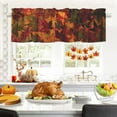 thumbnail image 5 of Fall Maple Leaves Window Valances Thanksgiving Autumn Kitchen Short Curtains with Rod Pocket Valance Drapes Farmhouse Window Treatment for Living Room Bathroom Decor 54" X 18", 5 of 6