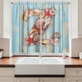 thumbnail image 2 of Ambesonne Letter Z Kitchen Curtains, Maritime Summer Fun Z, 55"x39", Dark Coral Pale Blue, 2 of 3