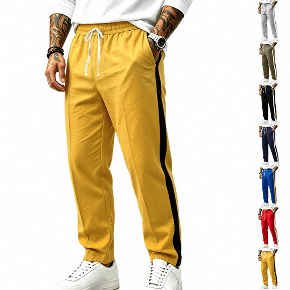 Baggy Sweatpants Men No Cuff Wide Leg Drawstring Relaxed Fit Bigand Tall Straight Open Hem Trackpants