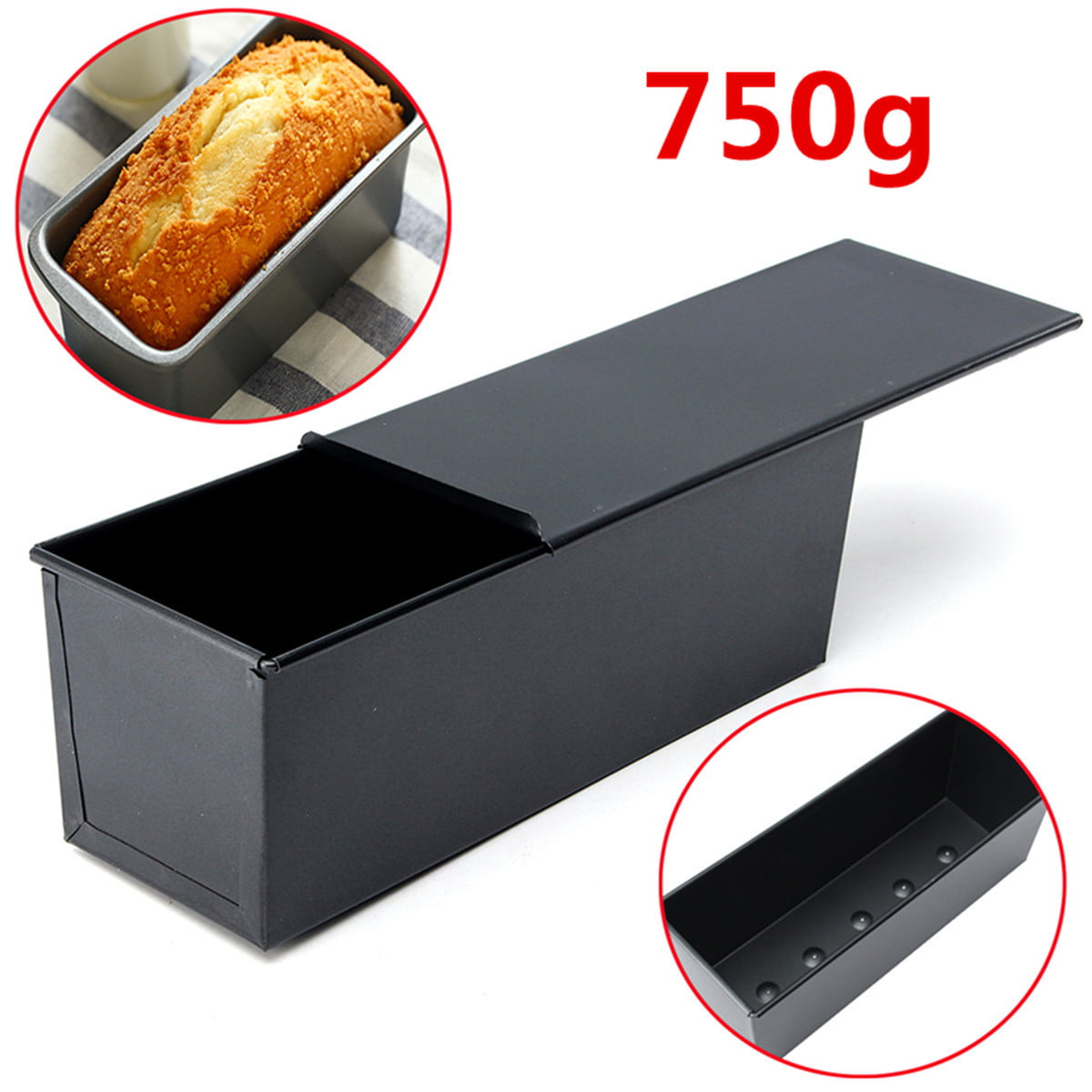 Rectangle Nonstick Box Loaf Tin Kitchen Pastries Bread Cake Baking Bakeware Home Rectangle Corrugated Toast Box for Oven Baking Loaf Pan with Lip Syfinee Toast Box Bread 