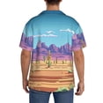 thumbnail image 3 of Kdxio Men's Hawaiian Shirt for Men Short Sleeve Shirt Pixel Desert Landscape Summer Casual Holiday Beach Button Down T-Shirts, 3 of 5
