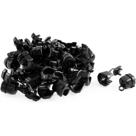 Black Plastic 6mm Dia Cable Hose Wire Loom Routing Clips Clamps 38pcs(Plástico negro 6mm Dia Cable Manguera Cable Telar Encaminamiento Clips Abrazaderas 38 piezas