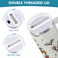 thumbnail image 3 of Yayeee 40oz Stainless Steel Tumbler with Straw and Handle Double-Wall Insulated Travel Water Bottle, Halloween Christmas Trees, 3 of 8