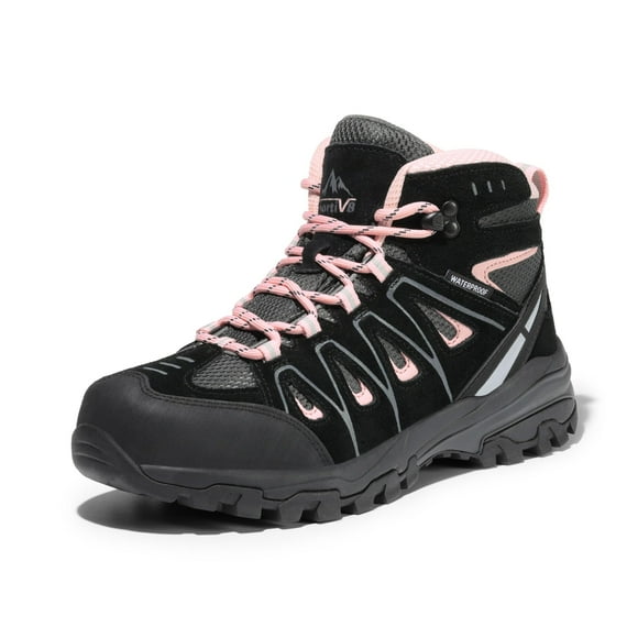 Botas de senderismo NORTIV 8 SNHB211W impermeables para mujer negro/rosa