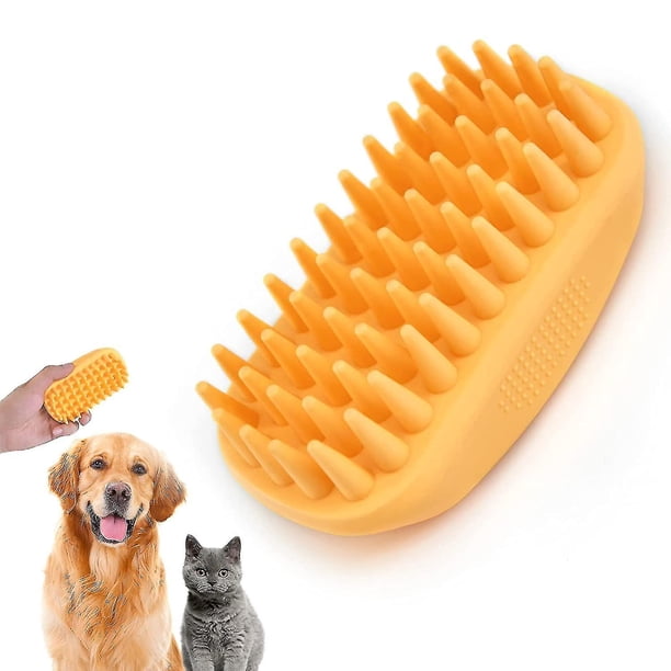 Cepillo de silicona para el cuidado de perros, champú para mascotas, cepillo de baño antideslizante, masaje calmante, peine de goma, cepillo de baño para perros Hy